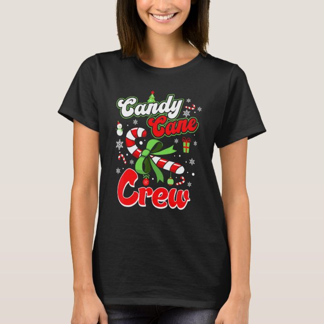 T-shirt Candy Cane Crew  Christmas Candy  X mas (Devant)