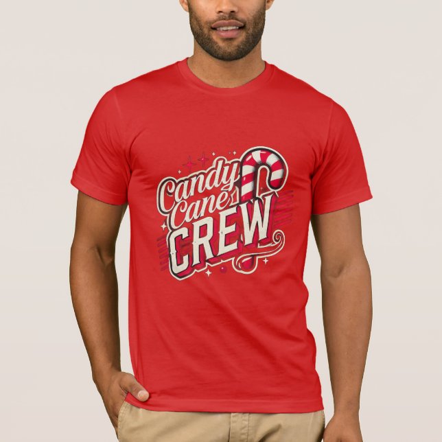 T-shirt Candy Cane Crew Christmas Family Holiday Matching  (Devant)