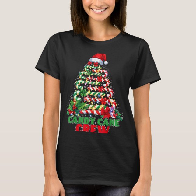T-shirt Candy Cane Crew Christmas Funny Xmas Matching Fami (Devant)
