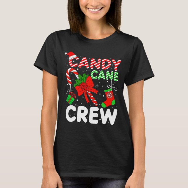 T-shirt Candy Cane Crew Christmas Funny Xmas Matching Fami (Devant)