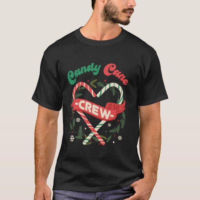 T-shirt Candy Cane Crew Family Christmas Squad Matching Ca (Devant)