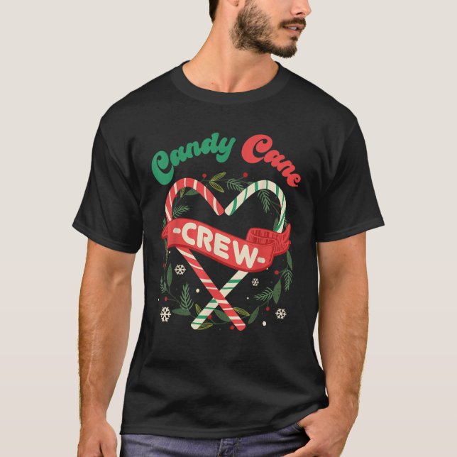 T-shirt Candy Cane Crew Family Christmas Squad Matching Ca (Devant)