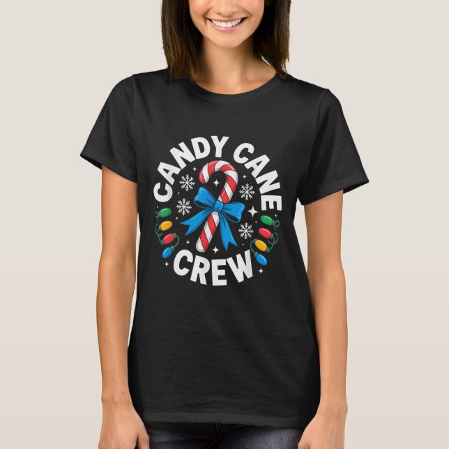 T-shirt Candy Cane Crew Funny Christmas Candy Lover X-mas  (Devant)