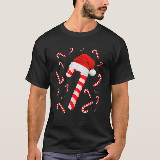 T-shirt Candy Cane Crew Funny Christmas Holiday Men Women  (Devant)