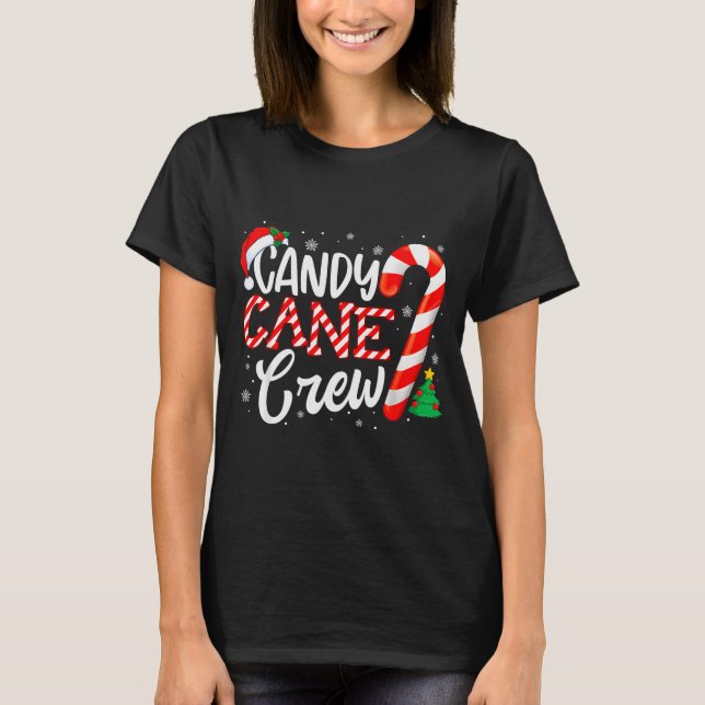 T-shirt Candy Cane Crew Funny Xmas Christmas Pajamas Men W (Devant)