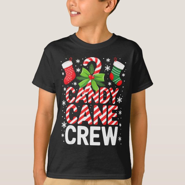 T-shirt Candy Cane Crew Shirt Adult Men Women Kids Christm (Devant)