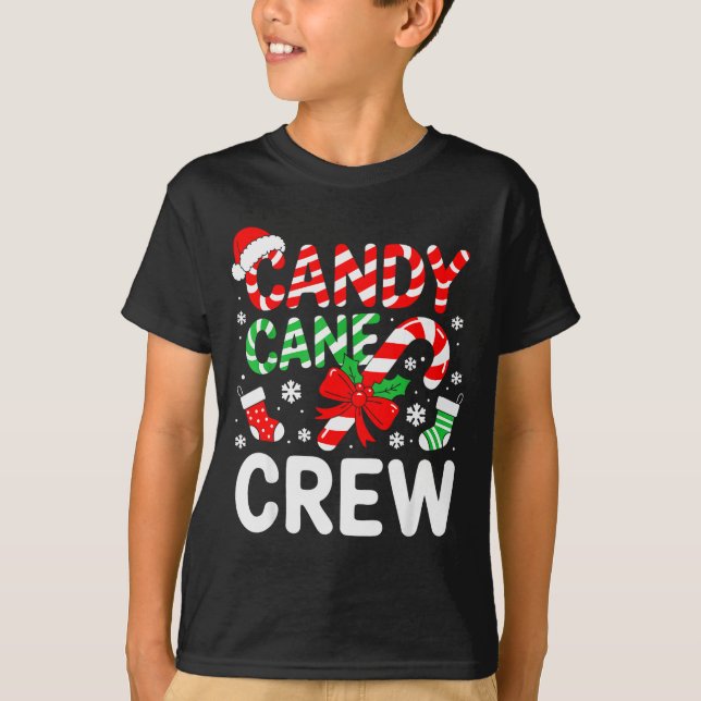 T-shirt Candy Cane Crew Shirt Adult Men Women Kids Christm (Devant)
