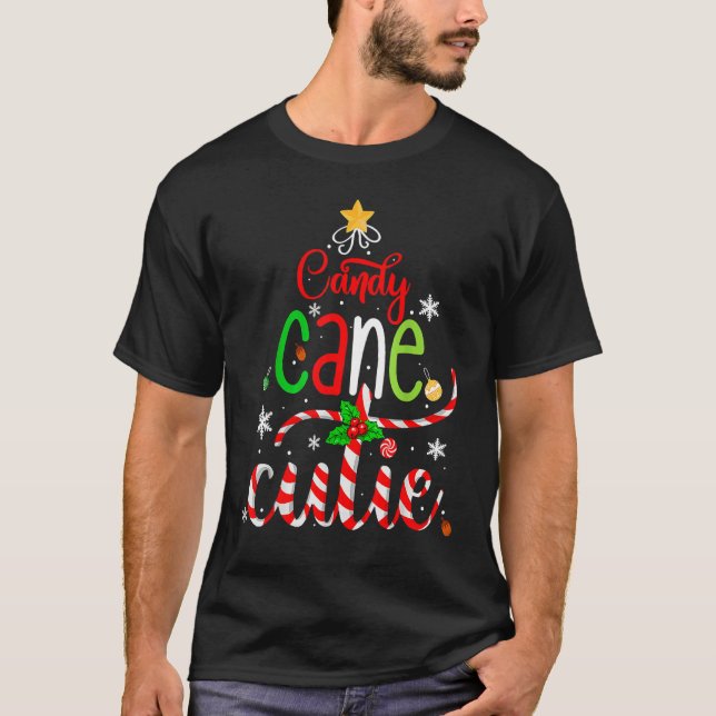 T-shirt Candy Cane Cutie  Christmas Boys Girls Kids Xmas P (Devant)