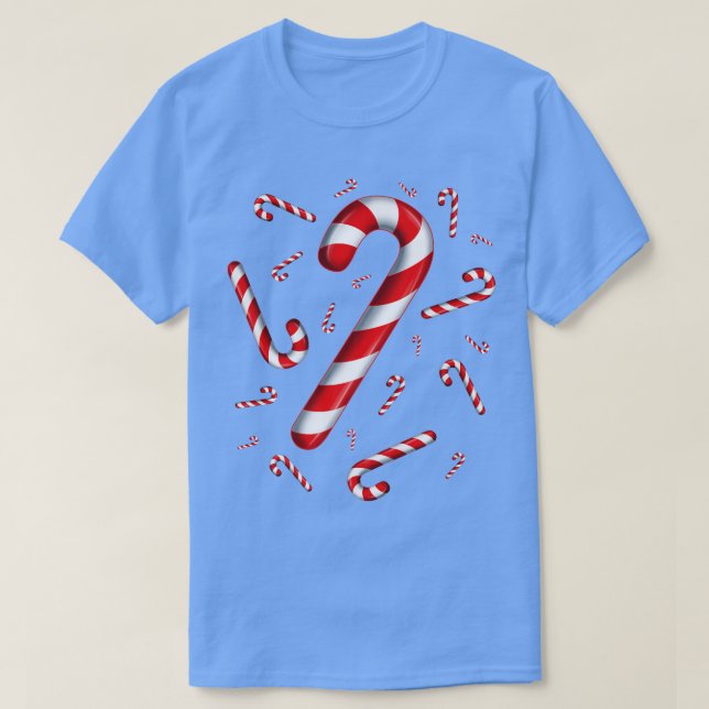 T-shirt Candy Cane Merry and Bright Red and White Candy Co (Design devant)