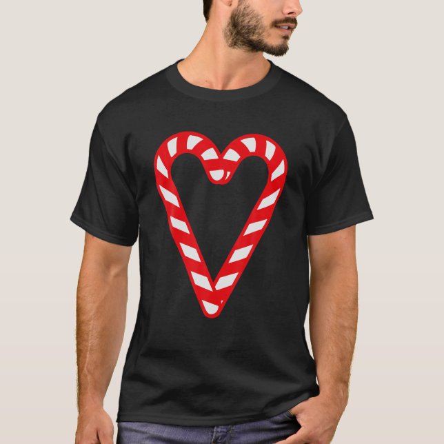 T-shirt Candy Cane Merry and Bright Red and White Candy Co (Devant)