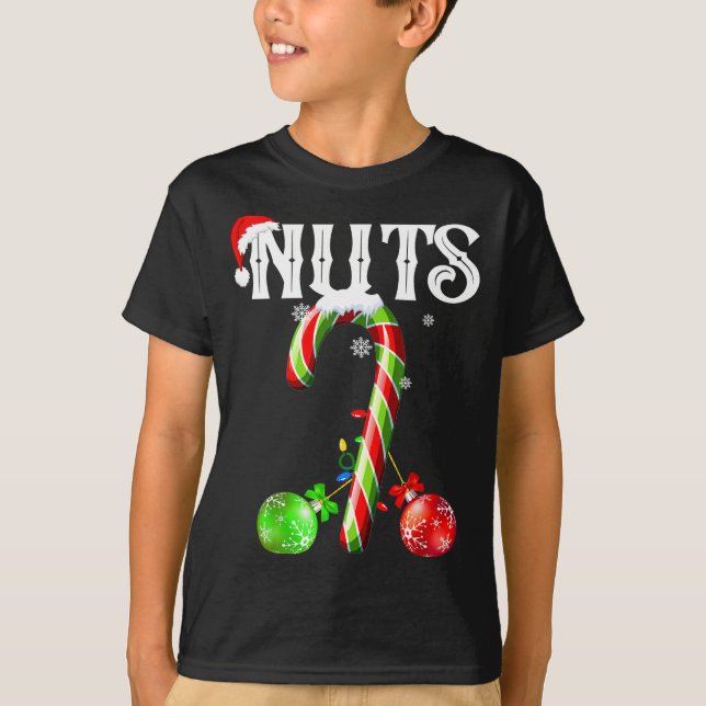 T-shirt Candy Cane Noix de Poitrine Couples Drôle Châtaign (Devant)