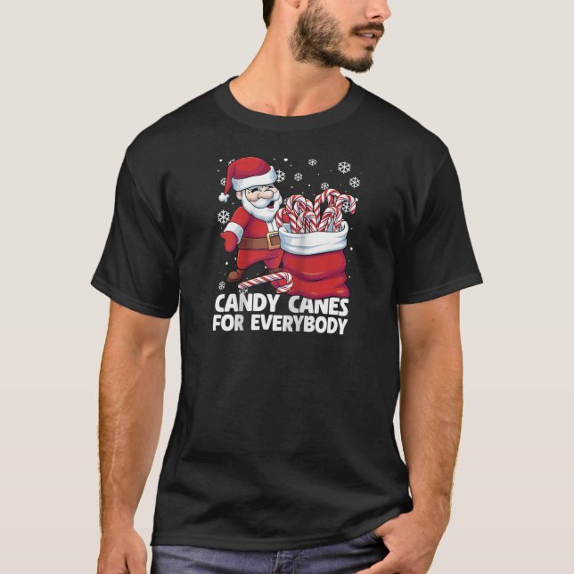 T-shirt Candy Canes For Everybody Santa Christmas Candy Ca (Devant)