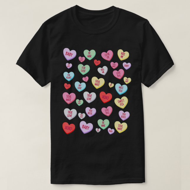 T-shirt Candy coeur amour valentin chemise de jour mignonn (Design devant)