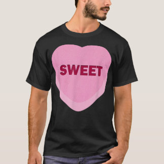 T-shirt Candy Conversation Coeur rose avec le mot Sweet