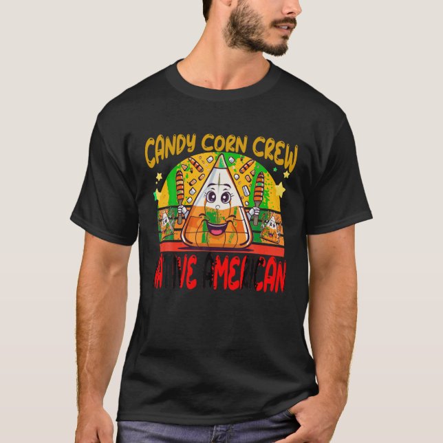 T-shirt Candy Corn Crew Amérindiens Tribaux Hommes (Devant)