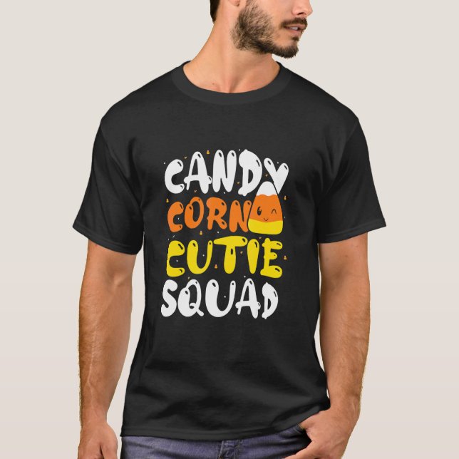 T-shirt Candy Corn Cutie Squad Jour d'Halloween avec des b (Devant)