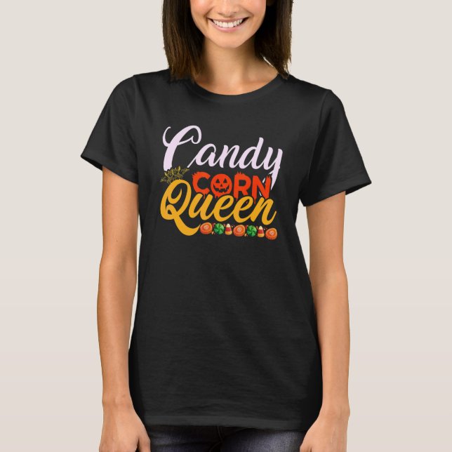 T-shirt Candy Corn Queen C'est mon costume d'Halloween (Devant)