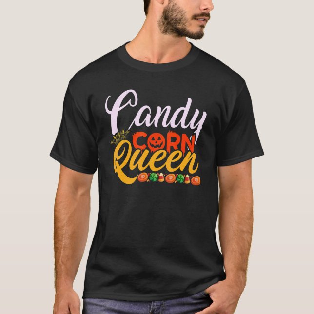 T-shirt Candy Corn Queen C'est mon costume d'Halloween (Devant)