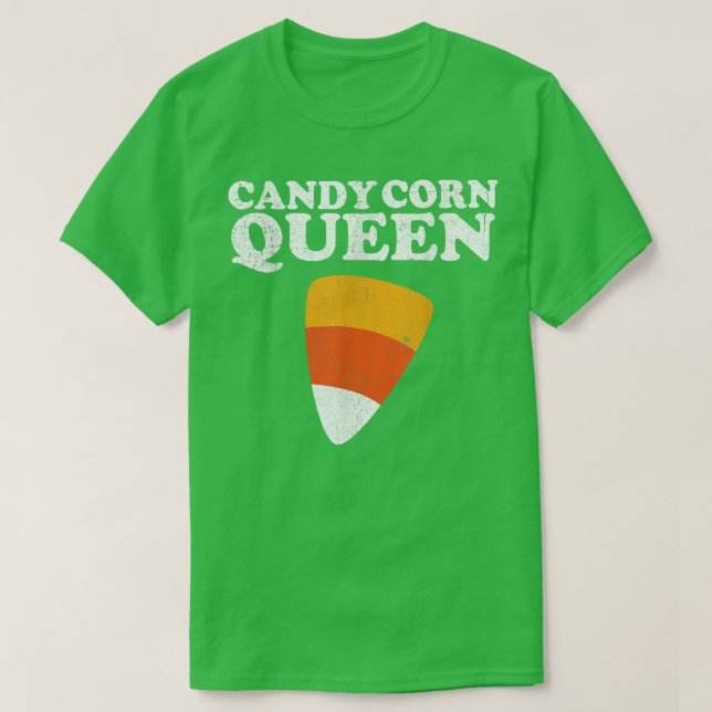 T-shirt Candy Corn Queen Funny Halloween Retro 80's 70's C (Design devant)