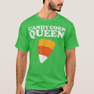 T-shirt Candy Corn Queen Funny Halloween Retro 80's 70's C