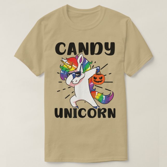 T-shirt Candy Design Halloween Unicorne (Design devant)