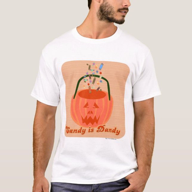 T-shirt Candy est Dandy Fun Halloween Dloon Dessin Slogan (Devant)