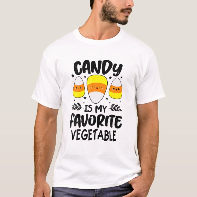 T-shirt Candy Est Mon Favori Végétal Corn Candy Hallowee (Devant)