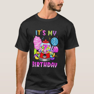 T-shirt Candy Gumball Machine C'est My 7 th Birthday Girl 