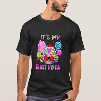 T-shirt Candy Gumball Machine C'est My 7 th Birthday Girl 