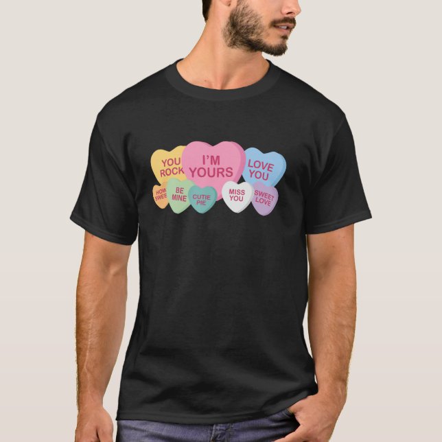 T-shirt Candy Heart Sweet Love Happy Valentine's Day Coupl (Devant)