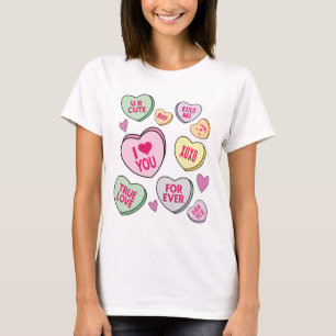 T-shirt Candy Hearts Valentines Day Coeurs de conversation