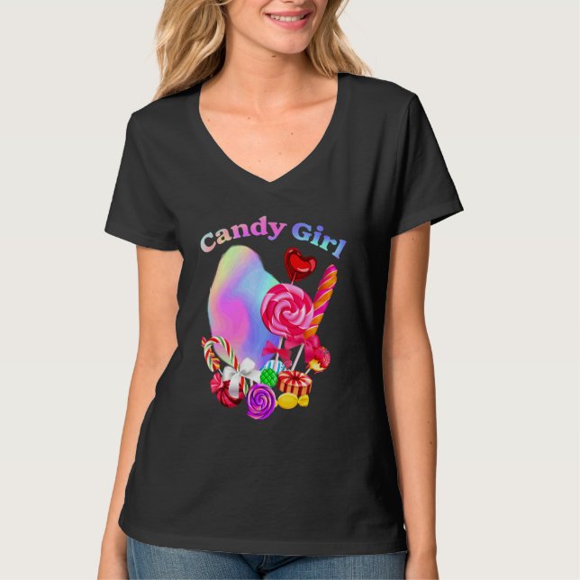 T-shirt Candy mignonne Girl Sweet Lolly Candy Treat 2 (Devant)