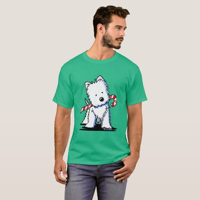 T-shirt Candycane Cutie Westie (Devant entier)