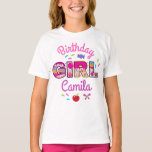 T-shirt Candyland Birthday Girl lollipop<br><div class="desc">Célébrez l'anniversaire avec ce t-shirt spécial, design personnalisé</div>