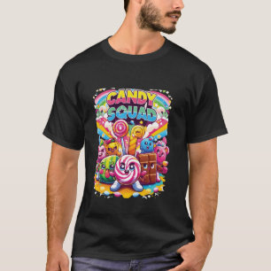 T-shirt Candyland Party Candy Squad Colorée Bonbons pour e