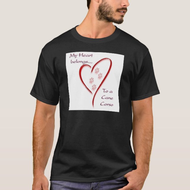 T-shirt Cane Corso Coeur Appartient (Devant)