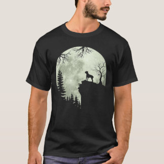T-shirt Cane Corso Dog and Moon Howl In Forest Dog Party