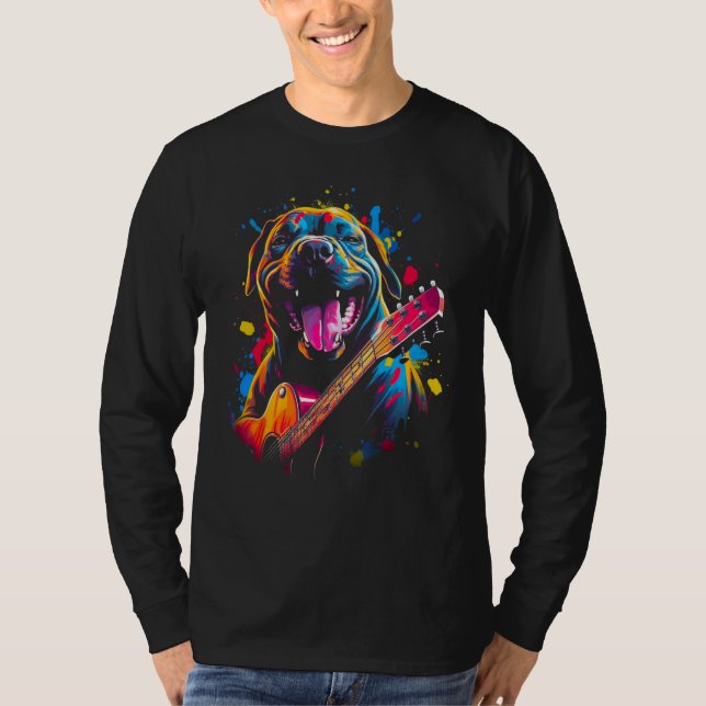 T-shirt Cane Corso Dog Guitar (Devant)