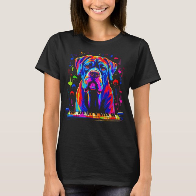 T-shirt Cane Corso Dog Pianist (Devant)
