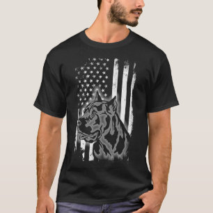 T-shirt Cane Corso Drapeau Américain Cool USA Chien patrio