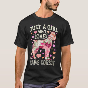 T-shirt Cane Corso Juste Une Fille Qui Aime Les Fleurs De 