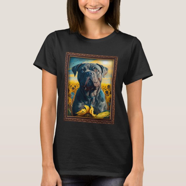 T-shirt Cane Corso Painting Sunflower Flower Mom Women Flo (Devant)