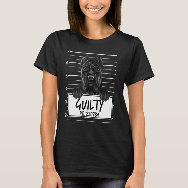 T-shirt Cane Corso Photo D'identité Chien Coupable (Devant)