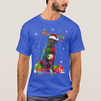 T-shirt Cane Corso Reindeer lumières de Noël Chien amusant