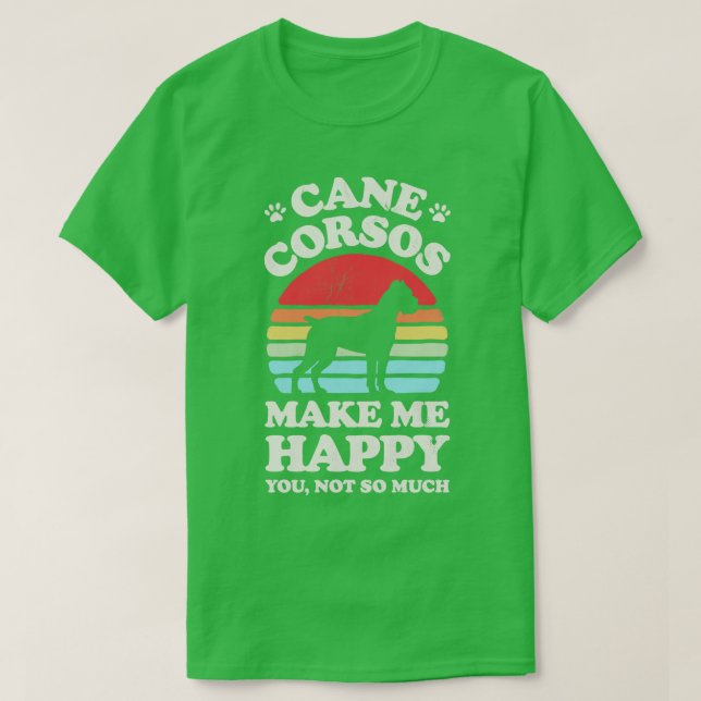 T-shirt Cane Corsos me rendent heureux Sunset Retro pour l (Design devant)