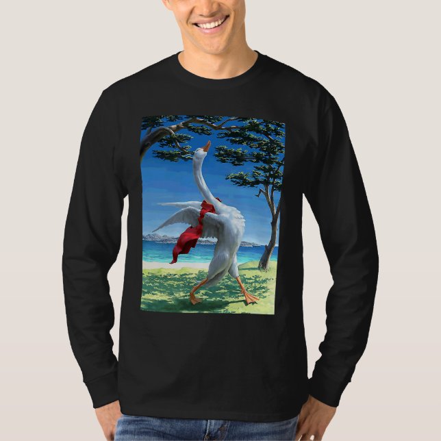 T-shirt Cane criard oie routine matinale (Devant)