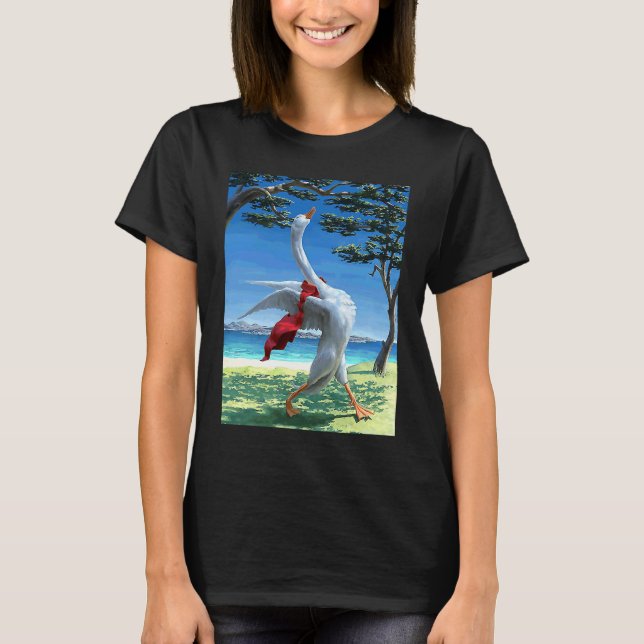 T-shirt Cane criard oie routine matinale (Devant)