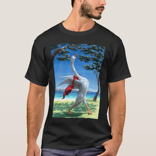 T-shirt Cane criard oie routine matinale (Devant)
