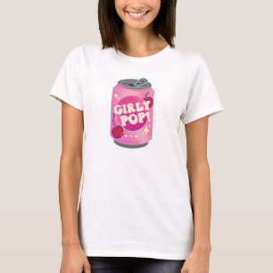 T-shirt Canette de soda cerise Girly Pop Rose rétro Y2K