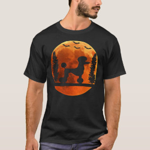 T-shirt caniche amoureux des chiens lune caniche Halloween